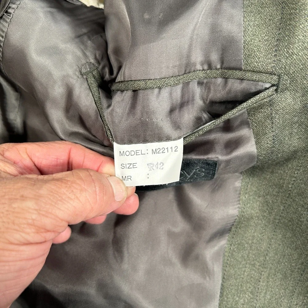 Alfani Sport Coat Men 42 Green Wool Super 120 Blazer 2-Button Suit Jacket Preppy
